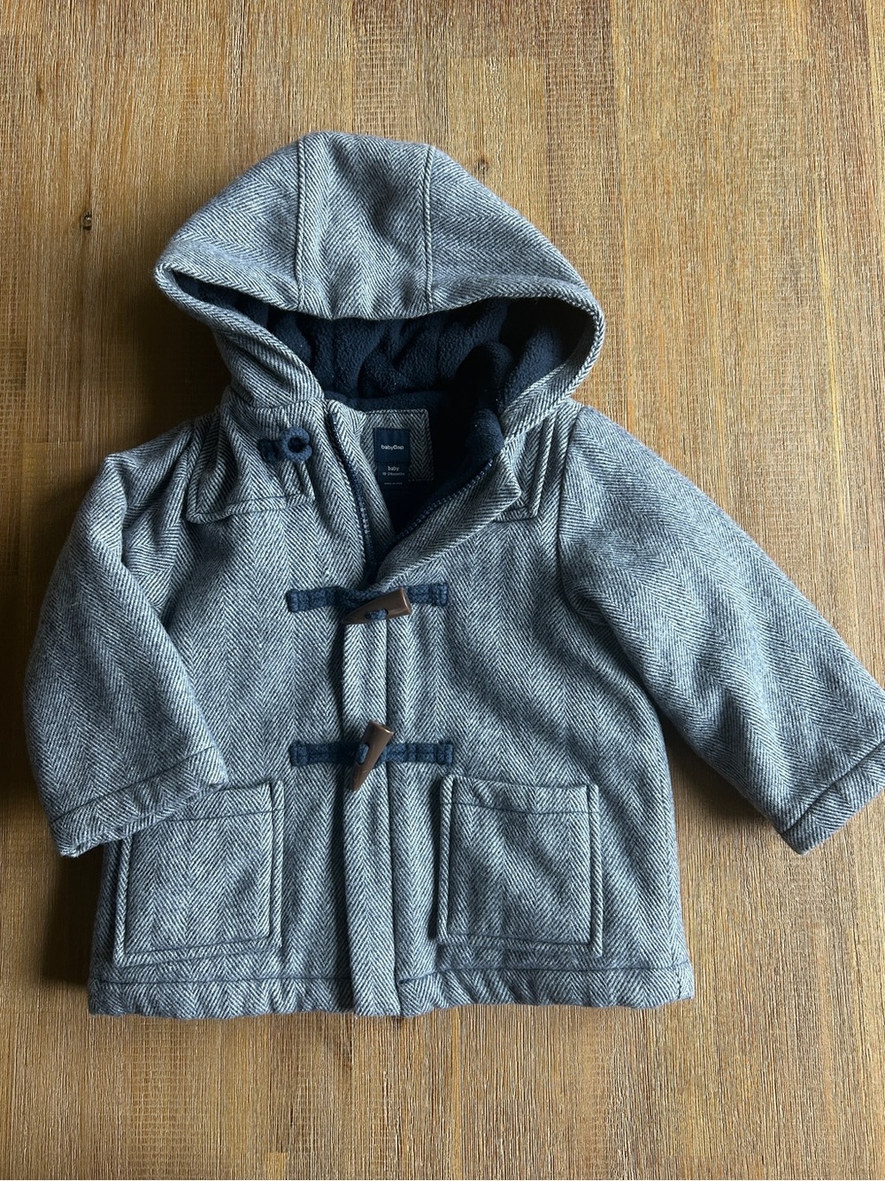 Baby Gap Herringbone Wool Toggle Coat, 18-24M, EUC